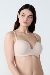 Pure Fit Sujetador Bandeau, Copas C-E, Tirantes Desmontables Blanco Roto 95E
