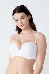 Pure Fit Sujetador Bandeau De Microfibra, Tirantes Desmontables, Copa D Crudo 95E