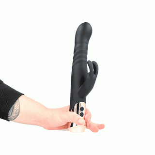 Virgite Rabbit Passion Black Vibrator, 22.4cm