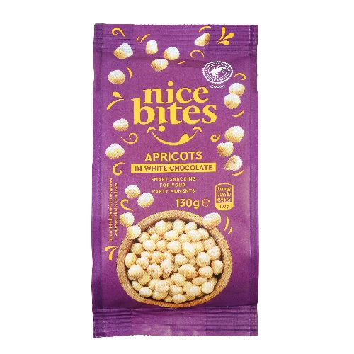 Nice bites Кайсии в бял шоколад 130 ГР