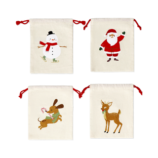 Sacchetti regalo cotone - Con coulisse,12x15cm,4pz - 3067105