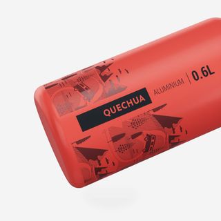 Cantimplora de montaña y trekking apertura rápida y pipeta aluminio 0'6L Quechua - Talla única