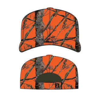 Gorra Caza Solognac 500 Adulto Camuflaje Naranja Fluo Alta Visivilidad - Talla única