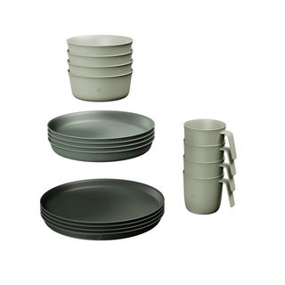 Kit vajilla de camping 500 para 4 personas con 8 platos 4 cuencos 4 vasos - Talla única