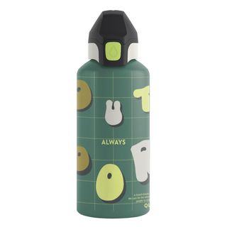 Bidón 500 niños 0,6L aluminio con tapón instantáneo para senderismo - verde - Talla única