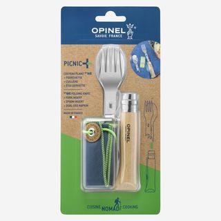 Set Opinel Picnic Plus Tenedor + Cuchara + Cuchillo N.° 8 + Estuche-Servilleta - Talla única