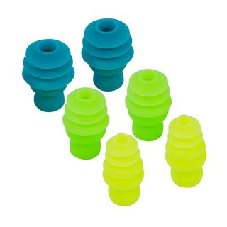 Tapones Oídos Natación Azul-Verde-Amarillo Silicona Forma Abeto - Talla única
