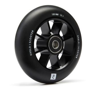 Rueda freestyle de 100 mm con llanta de aluminio negro  y goma negro PU85A - Talla única