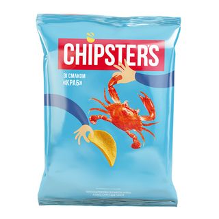 Чипси картопляні «Chipsters» зі смаком крабу, 100г