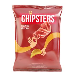 Чипси картопляні «Chipsters» зі смаком бекону, 100г