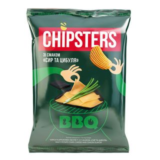 Чипси картопляні «Chipsters» зі смаком сир та цибуля, 95г