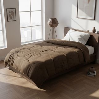 Trapunta invernale singola marrone - trama in rilievo