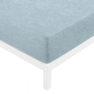 Lenzuolo con angoli singolo - azzurro cotone
