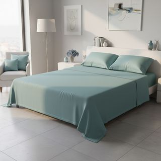 Completo letto matrimoniale - verde cotone