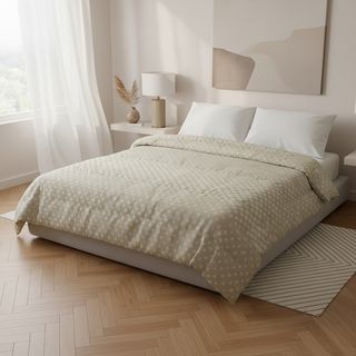 Trapunta matrimoniale beige - a quadretti