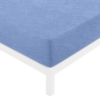 Lenzuolo con angoli singolo - blu cotone