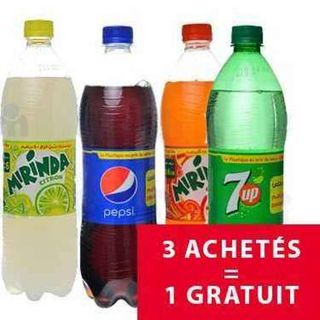Boissons gazeuses (Pepsi + 7up + Mirinda) 4x1L