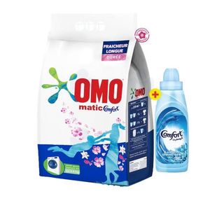 Lessive en poudre Matic Comfort Floral 5,5Kg + assouplissant 1L COMFORT - OMO