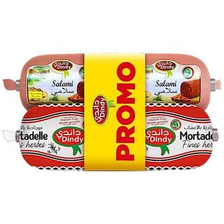 Salami 380g + Mortadelle aux fines herbes 350g Lot - DINDY
