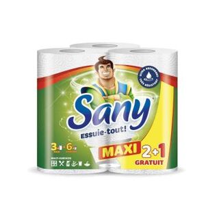 3 rouleaux essuie-tout régulier maxi 2+1 gratuit - SANY