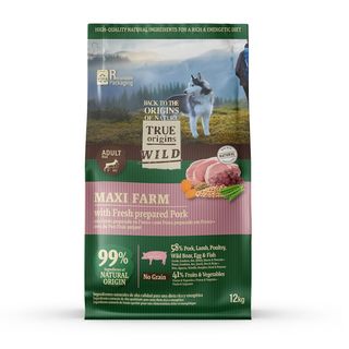 True Origins Wild Maxi Farm Cerdo pienso para perros 12KG
