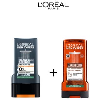 Offre L'Oréal Men Expert Gel Douche : Magnesium 300ML + Barberclub 300ML