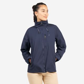 Casaco Impermeável de Vela Corta-vento Mulher Sailing 500 Azul Marinho - S