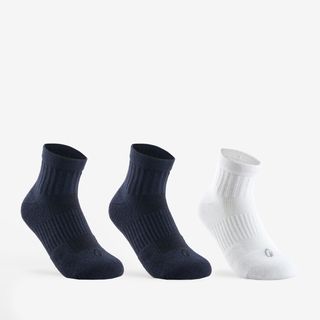 Meias de Desporto Cano Médio Rs 500 Criança Branco Azul Marinho (3 Pares) - 31/34