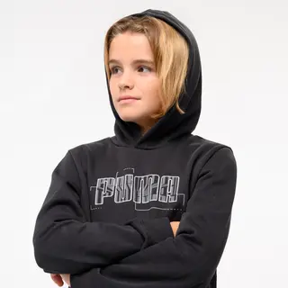 Sweatshirt com Capuz de Educação Física Criança Estampado Preto - 140cm 9-10A
