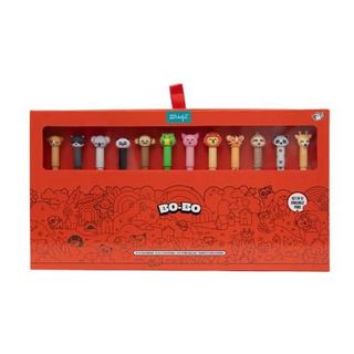 Mr Wonderful Set de 12 bolis borrables Bo-Bo - Animales