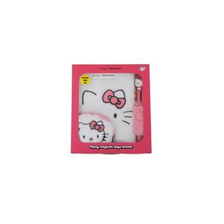 Mr Wonderful Set de libreta A5 de peluche, monedero y boli - Hello Kitty