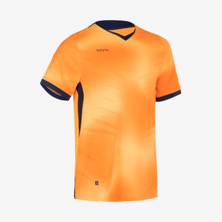 Camisola de Futebol Manga Curta Clr Adulto Laranja e Azul-marinho - XS