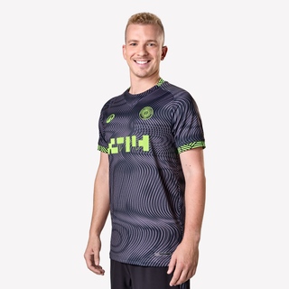 Camisola de Manga Curta de Futebol Viralto Ii Adulto Preto/amarelo Fluorescente - 2XL