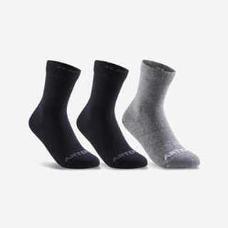Meias de cano alto de ténis artengo rs 160 (3 pares) - 35/38 - Preto