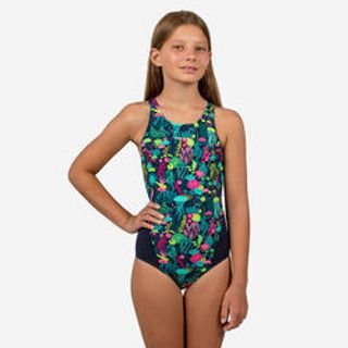 Fato de banho de natação menina kamiye print alg - 12 A 14 Anos - Azul