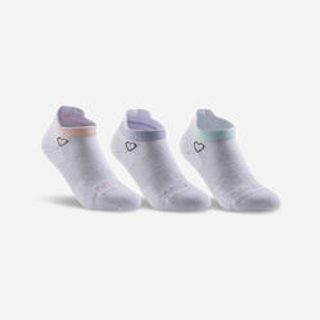 Meias de ténis cano baixo 160 criança logótipo coração (3 pares) - 27/30 - Branco