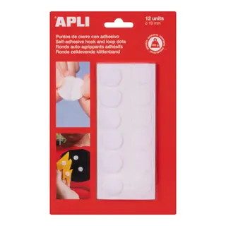 Pastilles adhésives VELCRO blanches Ø19 mm 12 u.