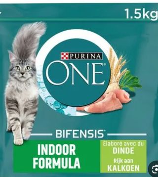 PURINA, ONE, indoor, formula,dinde,1.5kg