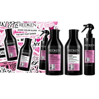 Estuche Acidic Color Gloss Champu + Acondicionador + Tratamiento Spray Sin Aclarado Redken