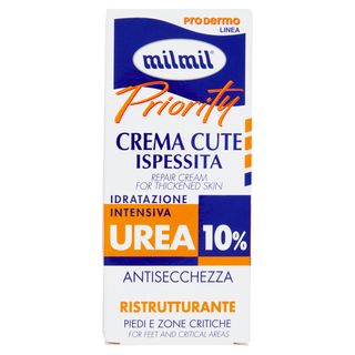 Milmil Linea Priority Crema Cute Ispessita Urea 10% Ristrutturante Piedi e Zone Critiche 75 ml