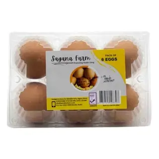Sagana Farm Fresh Yellow Yolk Eggs, 6 Pack