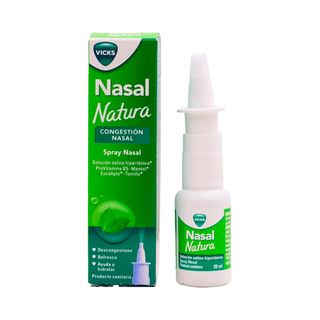 Vicks Spray Nasal Descongestión 20 Ml. Solución Salina Hipertónica Al 3%. Mentol, Eucalipto, Y Tomillo