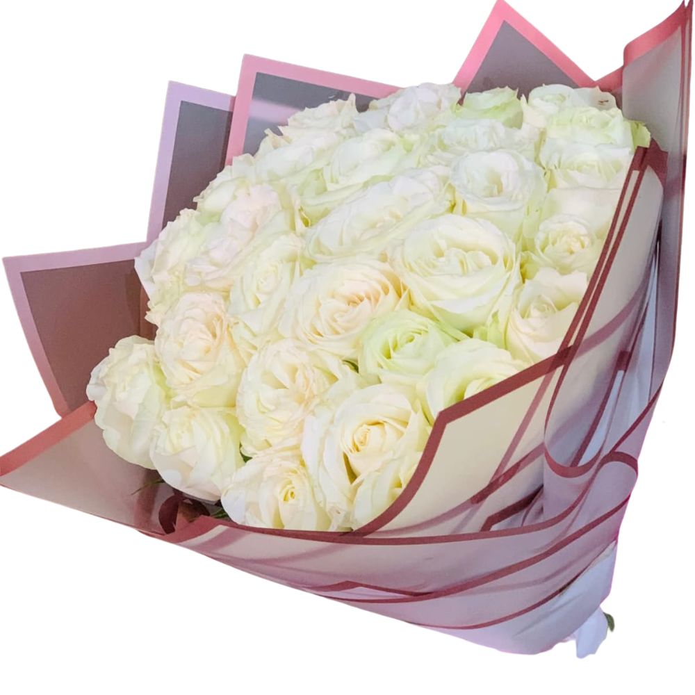 Bouquet Pureté – Roses Blanches Élégantes
