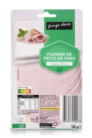 Fiambre Peito de Peru Fatias Finas Pingo Doce 150G