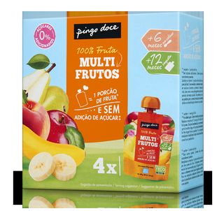 Bolsa de Fruta Multifrutos Pingo Doce 4x90G