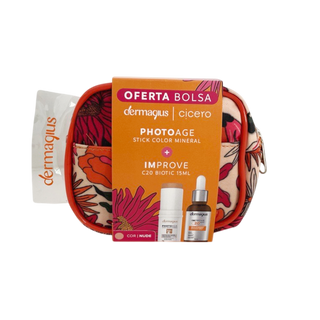 Dermagius Cicero Promo Stick Photoage Color SPF50+ Claro 16g+ Sérum Improve C20 Biotic 15ml+Bolsa