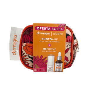 Dermagius Cicero Promo Stick Photoage Color SPF50+ Claro 16g+ Sérum Improve C20 Biotic 15ml+Bolsa