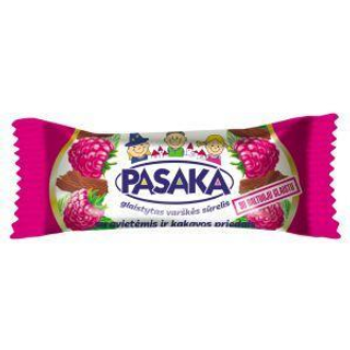 Barrita de requeson cubierto de chocolate con sabor a frambuesa