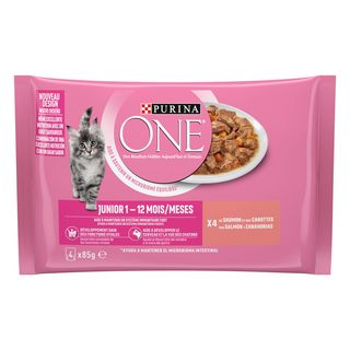 0.34 KG Purina One Junior Salmón sobre en salsa para gatos