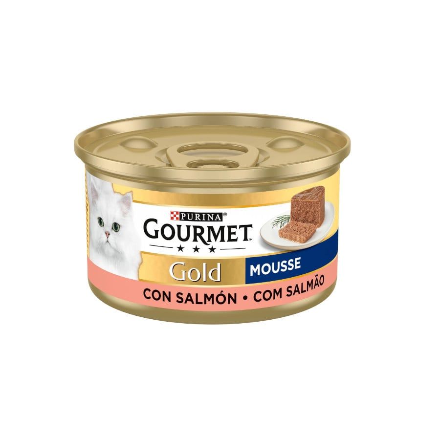 COMIDA HÚMIDA PARA GATO GOURMET GOLD MOUSSE COM SALMÃO 85G